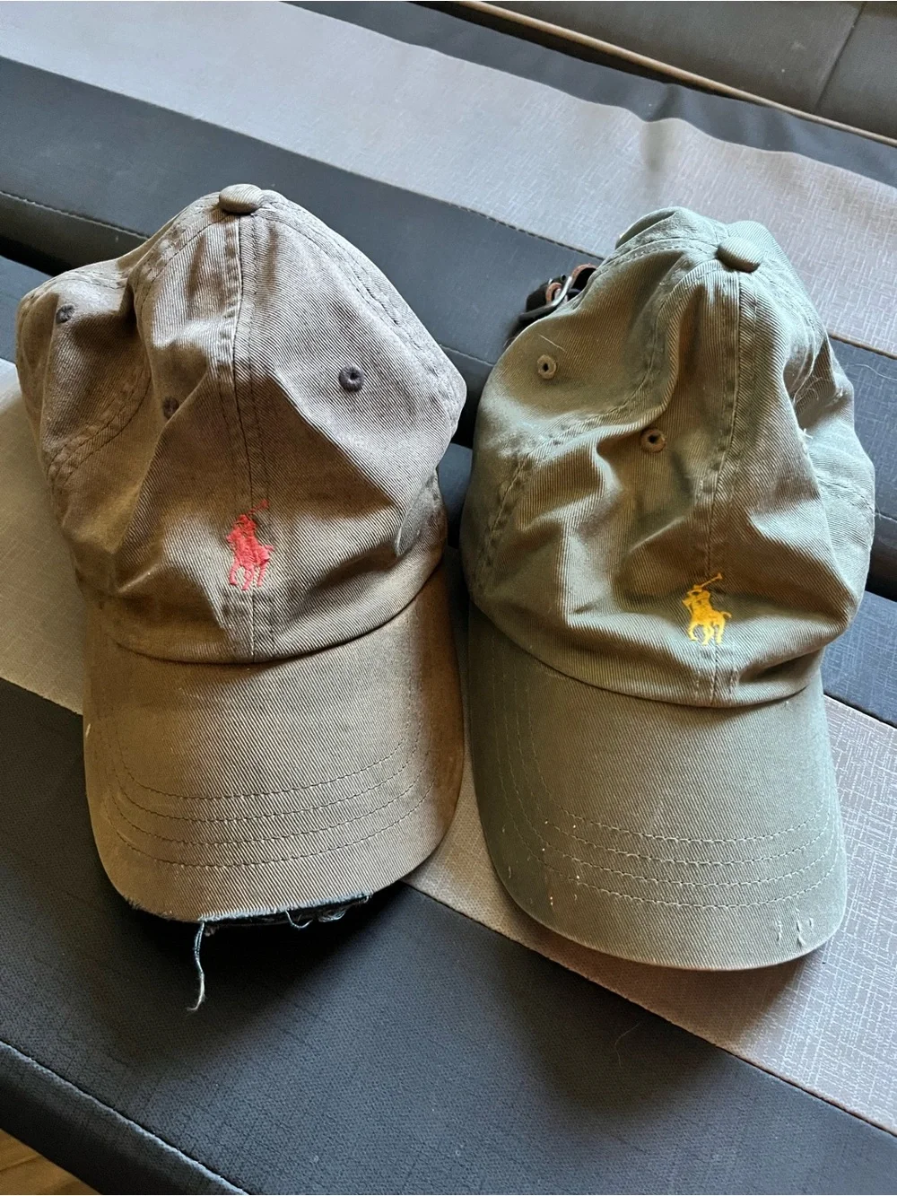 (2) Polo Ralph Lauren Leather Strap Baseball Caps